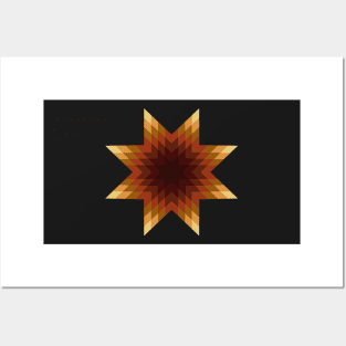 Star Quilt Pattern Posters and Art